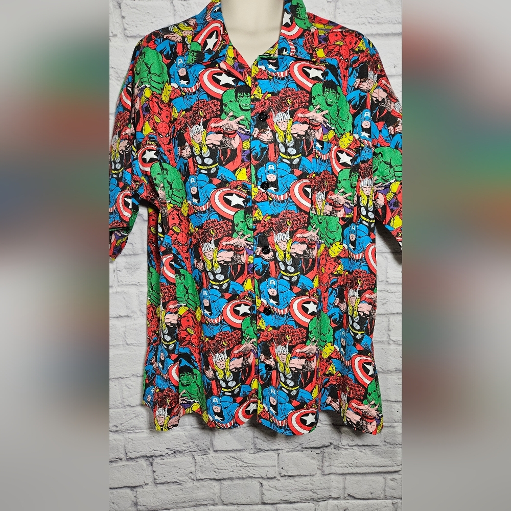 Hand Crafted Men's Vibrant Comic Button Down Shirt